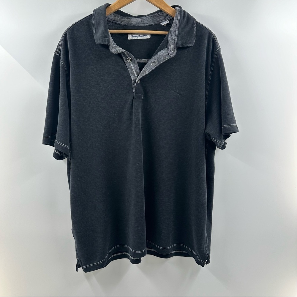🧸 Tommy Bahama Dark Grey Polo Shirt Relaxed Fit